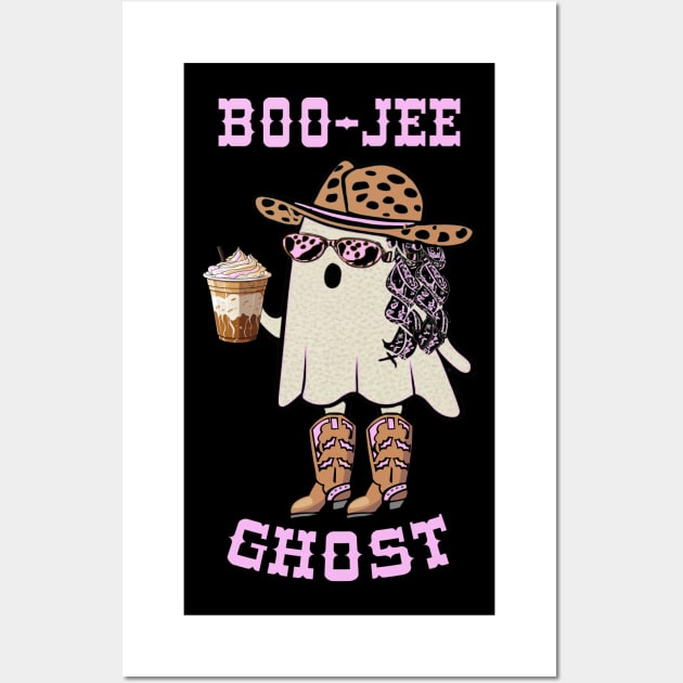 Western Boo-jee Ghost Cowgirl With Funny Halloween Wall Art by tamdevo1